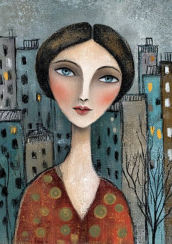 Luxemburg Vrouwenportret | Vrouw Stadslandschap