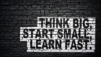 Think big, start small, learn fast.