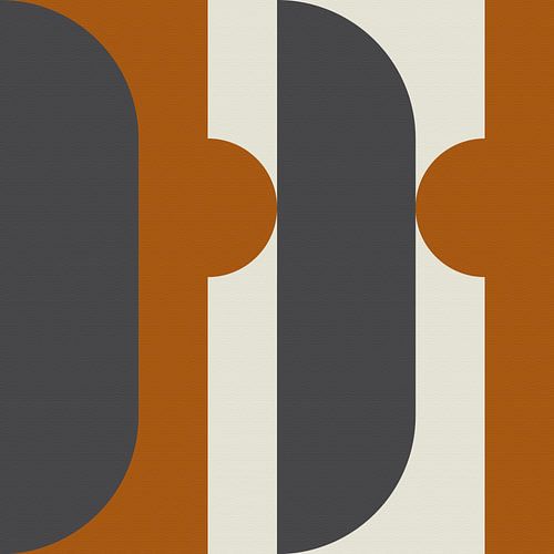 Abstracte geometrische retrostijl in donker goud, taupe, grijs IX