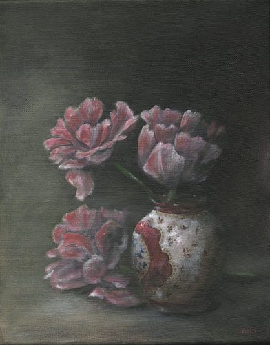 Stillleben mit Tulpen von Helga Pohlen - ThingArt
