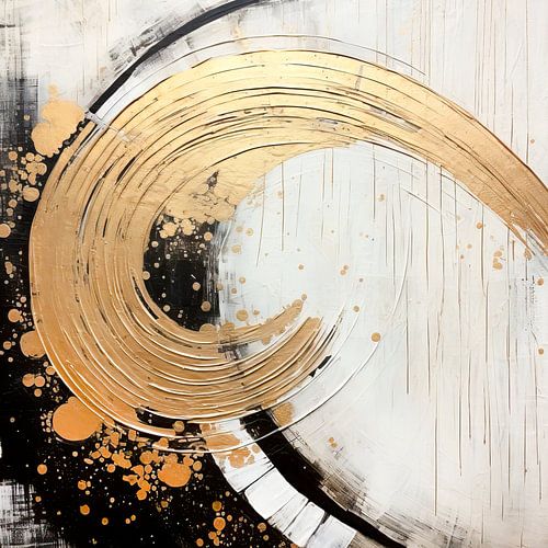 ABSTRACT ART Golden wave