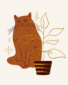 Illustration Mürrische Katze