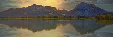 Sonnenaufgang über Schloss Neuschwanstein von Walter G. Allgöwer