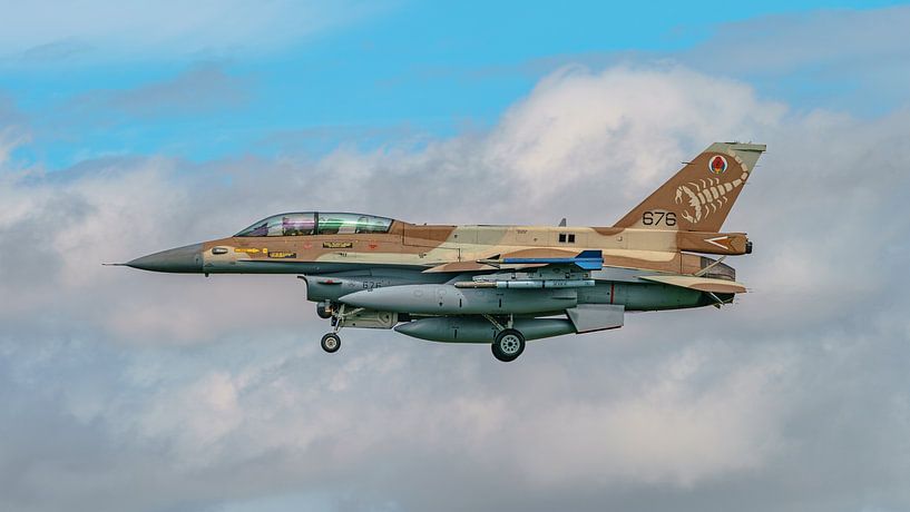 Israeli Air Force F-16D Barak fighter jet. by Jaap van den Berg