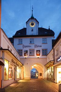 Mittertor bei Abenddämmerung, Rosenheim