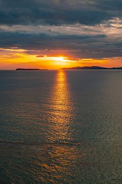 Sunset on Corfu near Cape Kefali by Leo Schindzielorz