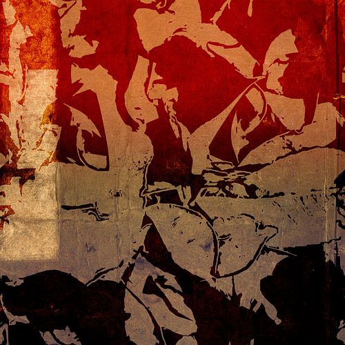 Per Ignem. Abstracte minimalistische kunst in roestbruin, oranje en rood