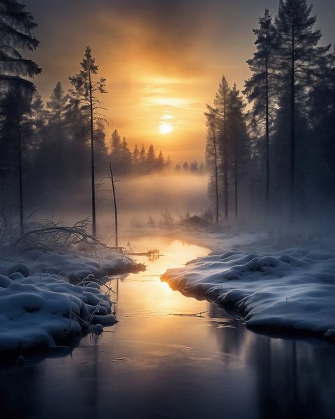 Wintermagie van fernlichtsicht