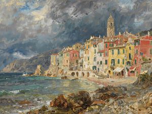 Village italien sur la côte