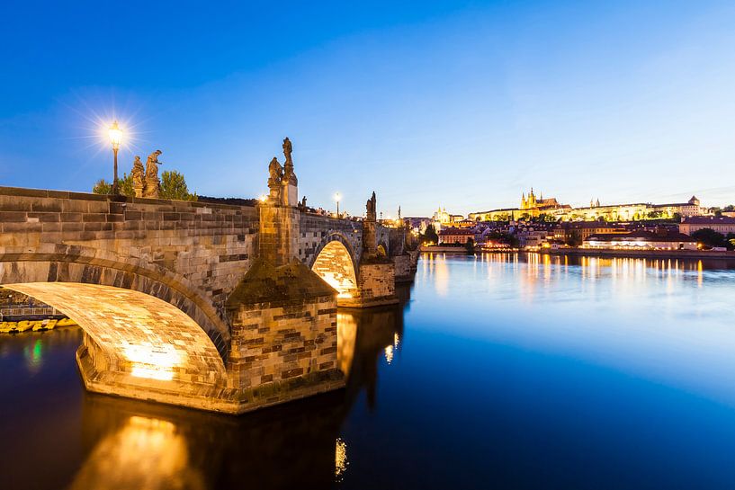 Karlsbrücke und die Prager Burg in Prag von Werner Dieterich
