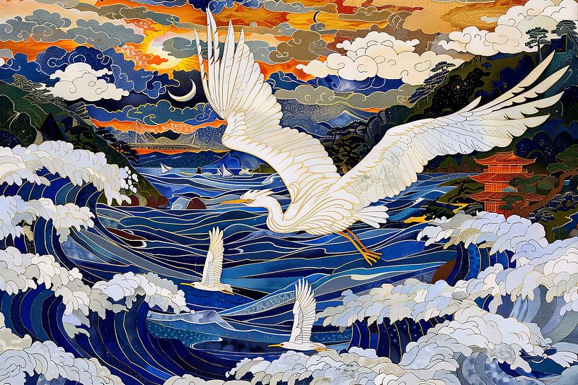 japanese art bird by Egon Zitter