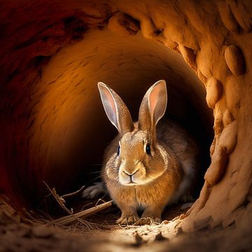Bunny in burrow