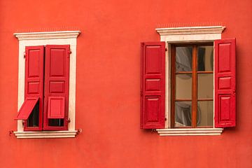 Red Shuttered Windows by Peter Baier