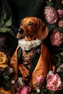 Mr dachshund by Richards Fine Art
