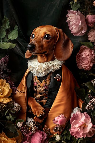 Mr dachshund by Richards Fine Art