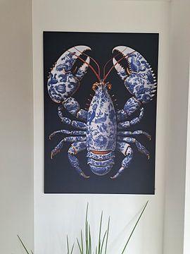 Klantfoto: Kreeft (nr. 5) in delfts blauw, lobster, artistieke kreeft - exclusief nr. 5 van Dunto Venaar