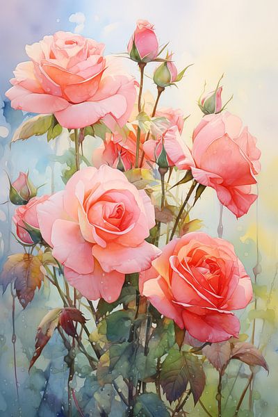 Roses by Wall Wonder