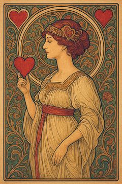 Beautiful queen of hearts illustration