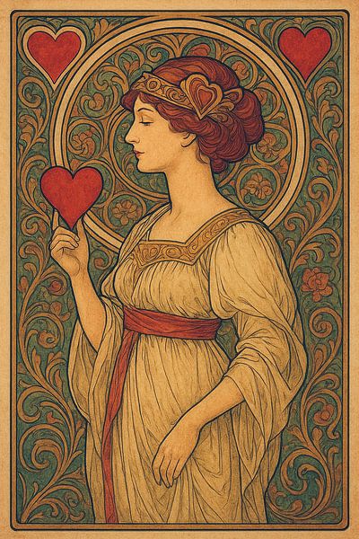 Belle illustration de la reine des cœurs par Galerie Hoppenbrouwers