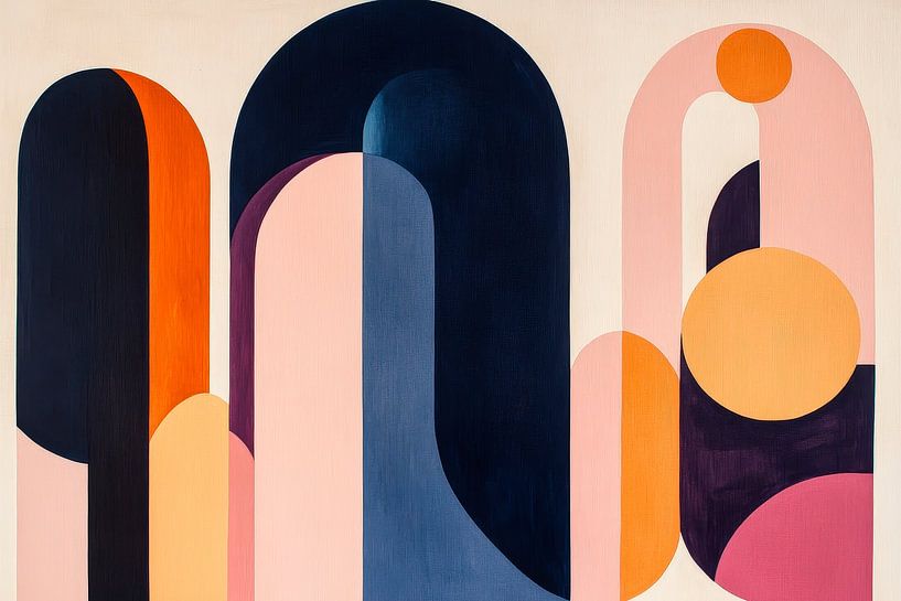 Abstracte geometrische vormen - Kleurrijk van Poster Art Shop