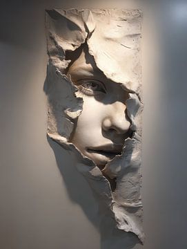 surrealistische wanddecoratie gezicht of torso