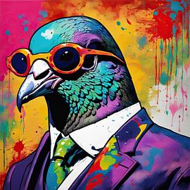 Pop-Art-Taube 02.98 von Blickfänger Gemälde