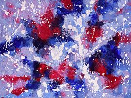 Blue, White and Red Splash by Maria Meester