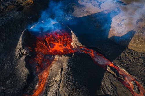 Crater of the Fagradalsfjall volcano