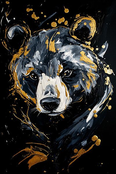 Modern bear with gold accents by Imperial Art House