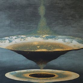 Lobby Artwork | Golden Disc Resonance von Blickfänger Gemälde