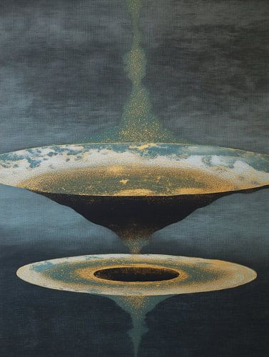 Lobby artwork | Golden Disc Resonance by Eye catching paintings