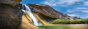Traun landschap bij Calf Creek waterval in de USA. van Voss Fine Art Fotografie