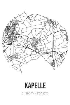 Kapelle (Zeeland) | Carte | Noir et blanc sur Rezona