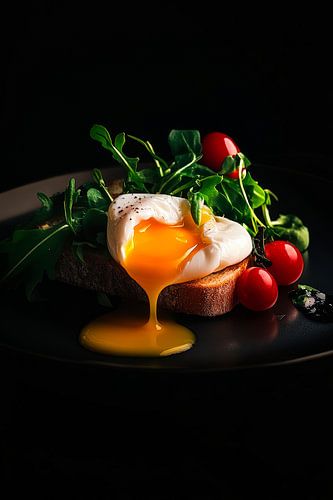 Elegant gerecht met gepocheerd ei