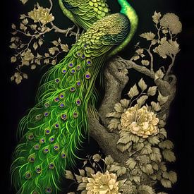 Peacocks Painting by Preet Lambon