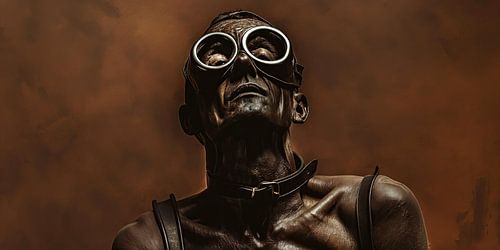 Mann in bizarrer Kleidung und Stil