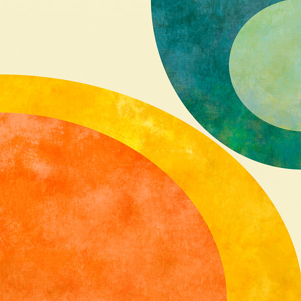 Een rond ding van Ana Rut Bre op canvas, behang en meer