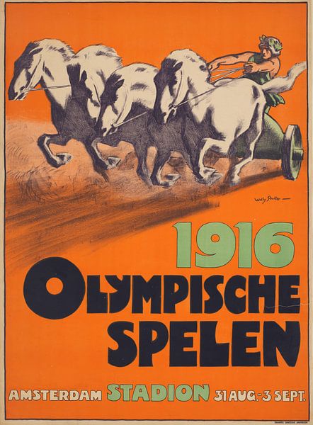 Willy Sluiter, stade des Jeux olympiques d'Amsterdam de 1916, 1916 par Atelier Liesjes