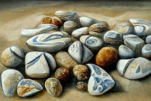 Kieselsteine am Strand
