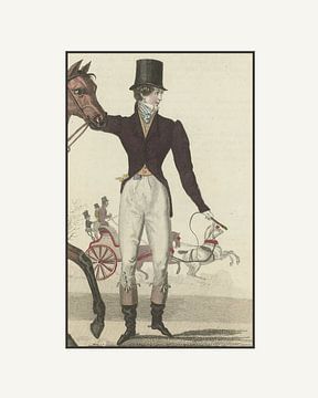 Gentleman with horse | Historic fashion print | Chic, classic print