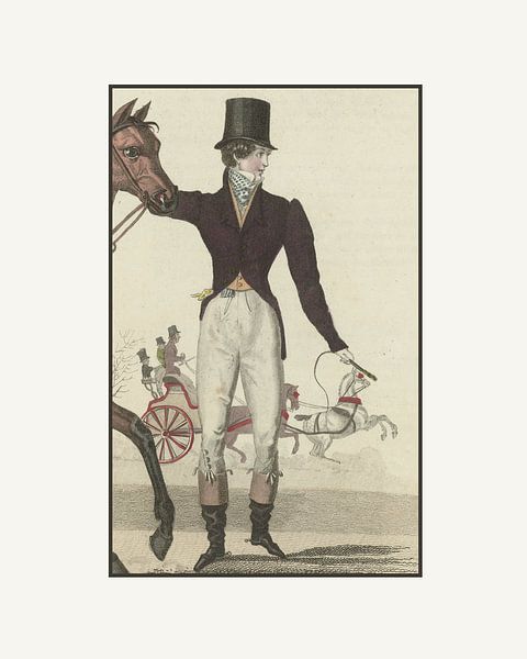 Gentleman mit Pferd | Historischer Modedruck | Schicker, klassischer Druck von NOONY