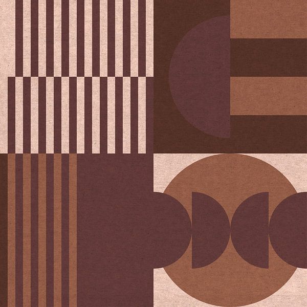 Retro Bauhaus abstrakt geometrisch in III von Abstrakte minimalistische Kunst