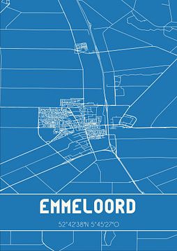 Blaupause | Karte | Emmeloord (Flevoland) von Rezona
