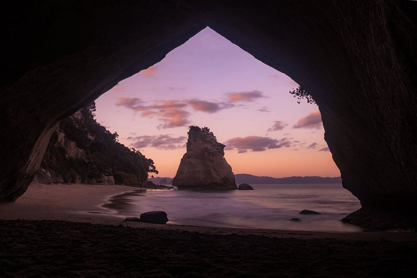 Cathedral Cove, New Zealand at Sunset by Aydin Adnan