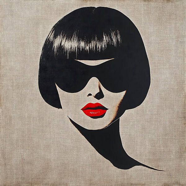 Rote Lippen und Sonnenbrille von Lauri Creates