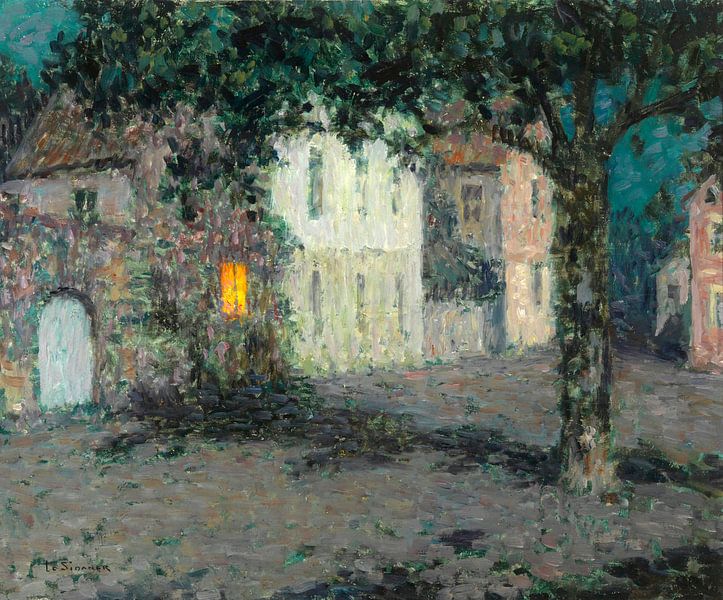 Moonlit City Square in Cherbourg, Henri Le Sidaner by Masterful Masters