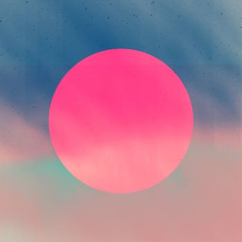 Neon-Kunst. Bunte minimalistische geometrische abstrakte in rosa, grün, blau