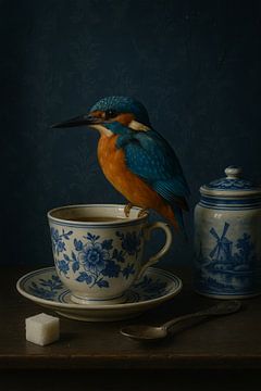 IJsvogel op Delfts Blauw