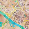 Kleurrijke kaart van Arnhem van Stef Verdonk