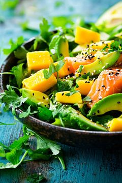 Frisse salade met mango en avocado van Poster Art Shop